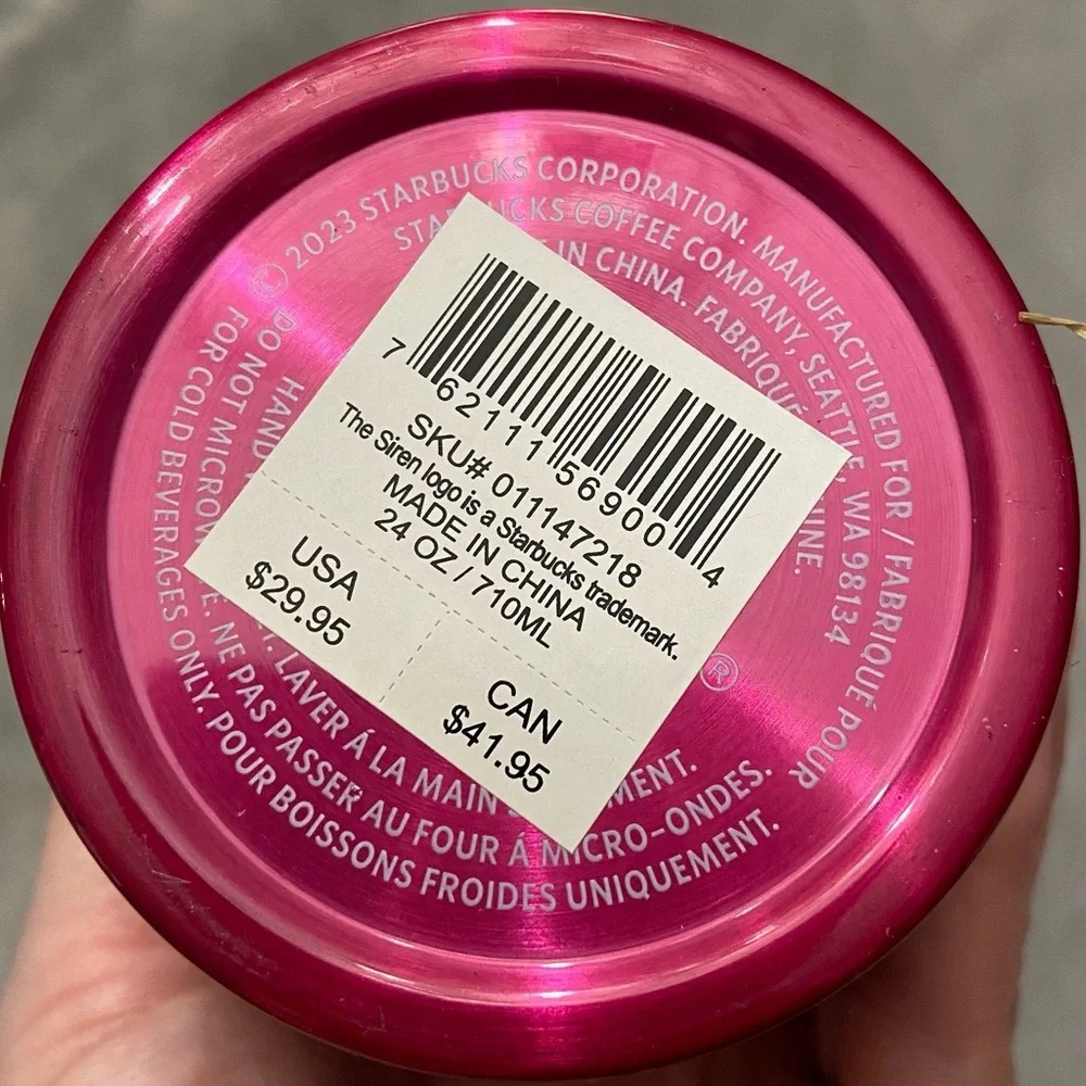 New! Starbucks venti stainless steel tumbler pinkish red - Picture 3 of 6